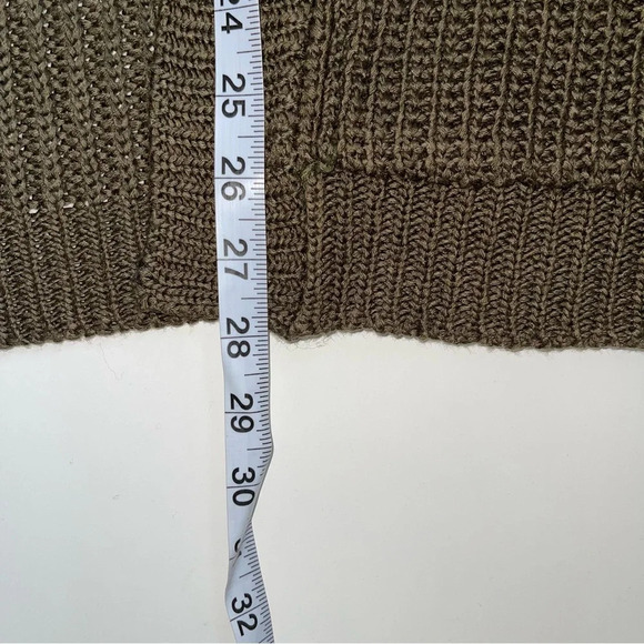 Ashley International 100% Cotton Olive Green Tight Knit Cardigan Small Women’s - Picture 7 of 10
